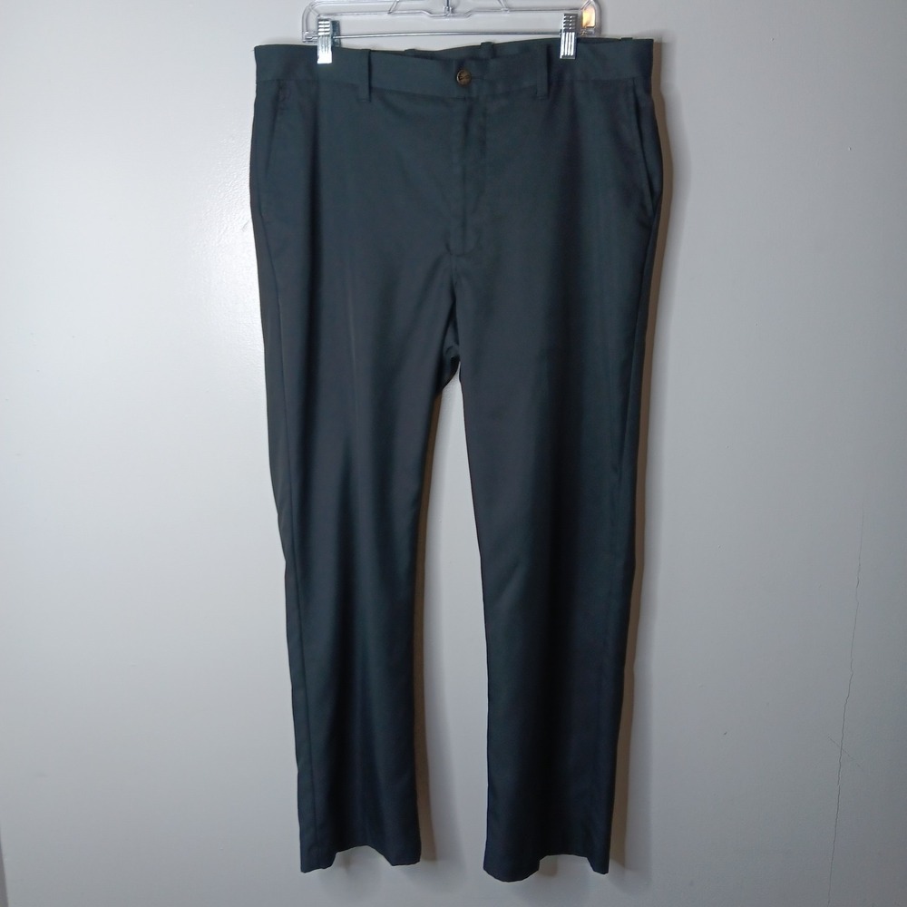 Snake Eyes Golf Pants Mens Size 36X30 Black Flat Front Straight Leg Chino Casual